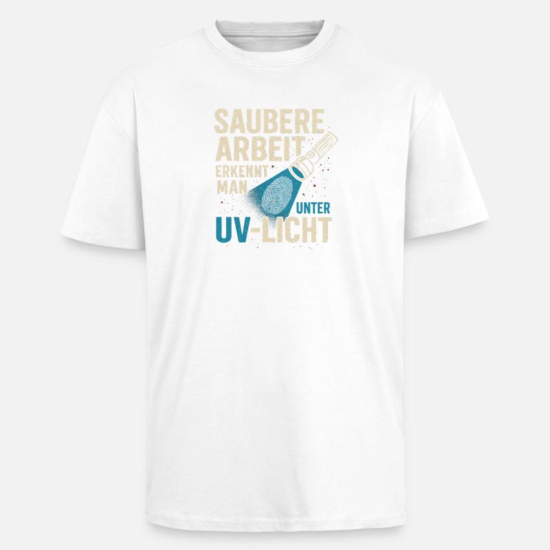 Clean work under UV light - Unisex Oversized Heavyweight T-shirt - white