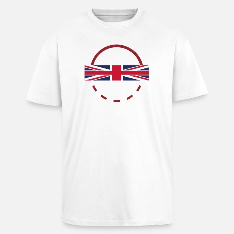 Union Jack Arc Print Abzeichen - Oversized Heavyweight Unisex T-Shirt - Weiß