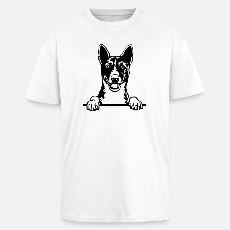 Chef Basenji - T-shirt unisexe oversize épais - blanc