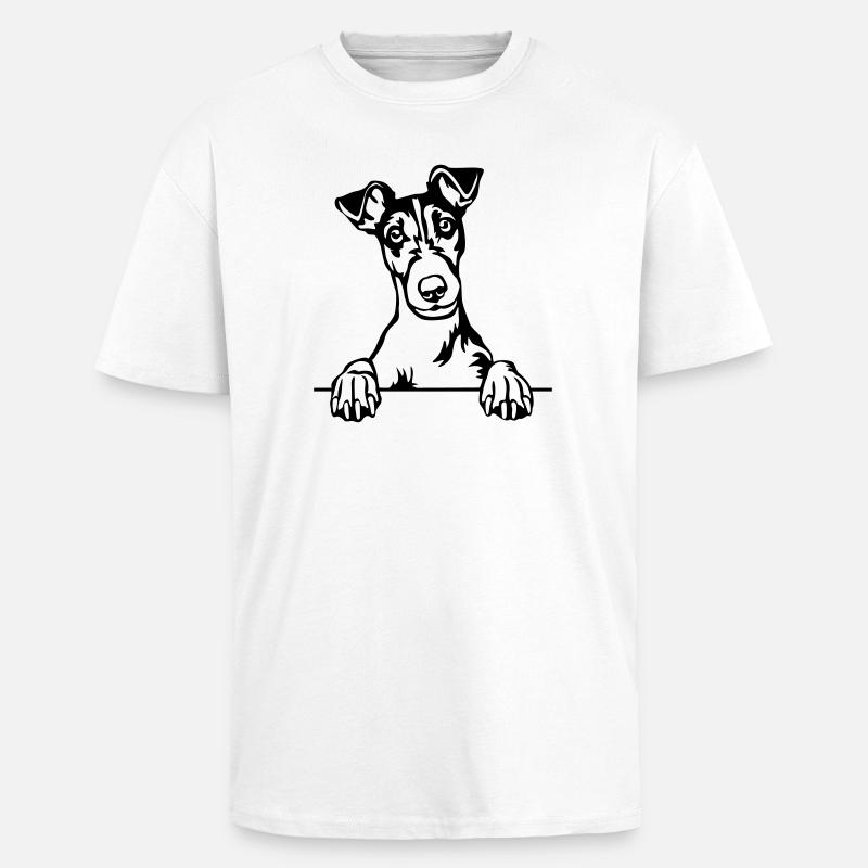 Foxterrier Kopf - Oversized Heavyweight Unisex T-Shirt - Weiß
