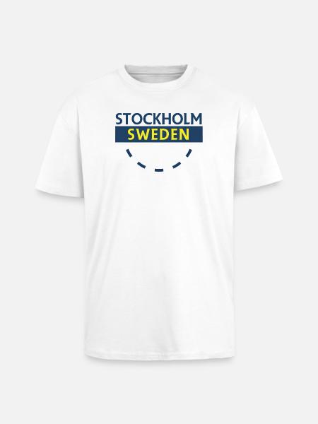 Stockholm Sweden Bold Text - Unisex Oversized Heavyweight T-shirt - white