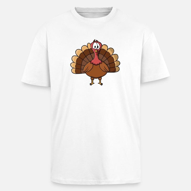 Dinde à queue large - T-shirt unisexe oversize épais - blanc