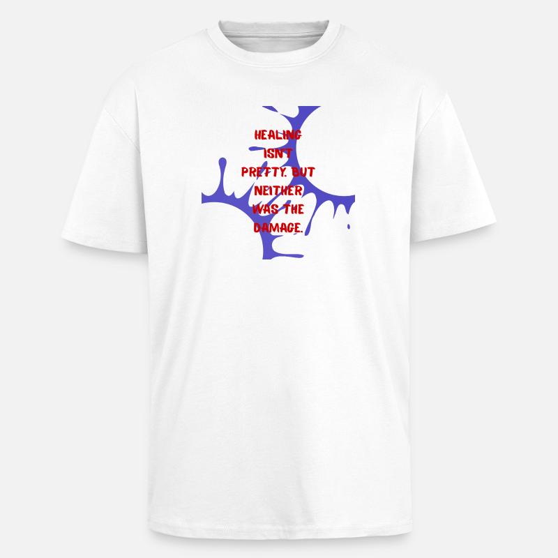 Conception de cicatrisation - T-shirt unisexe oversize épais - blanc