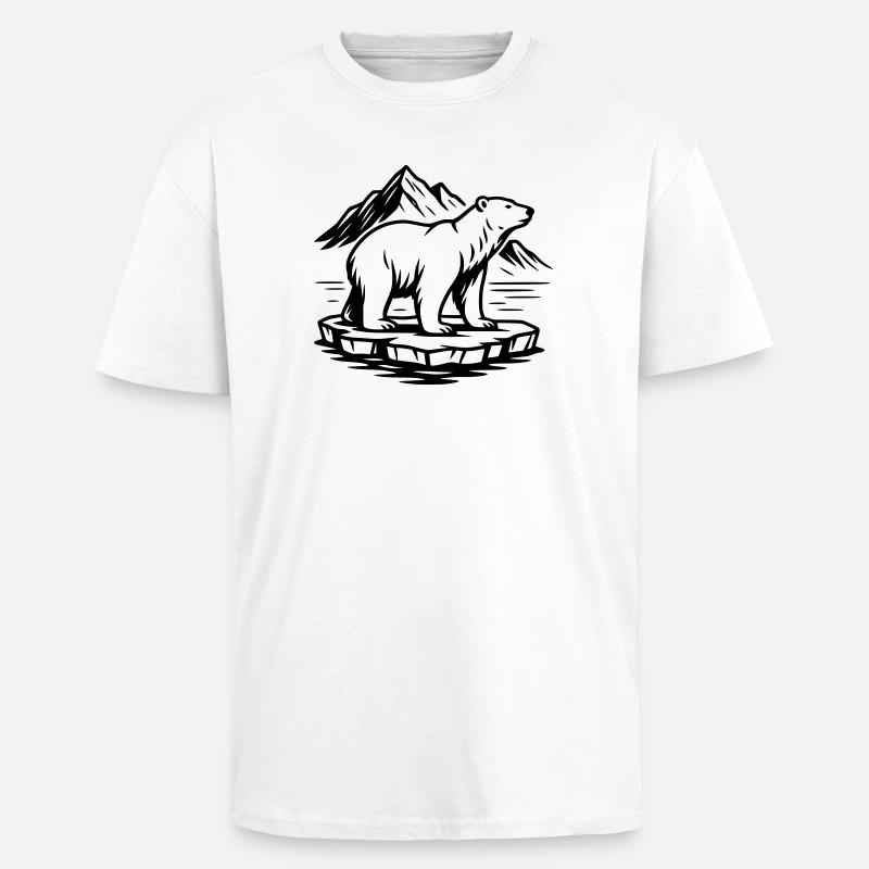 Eisbär - Oversized Heavyweight Unisex T-Shirt - Weiß