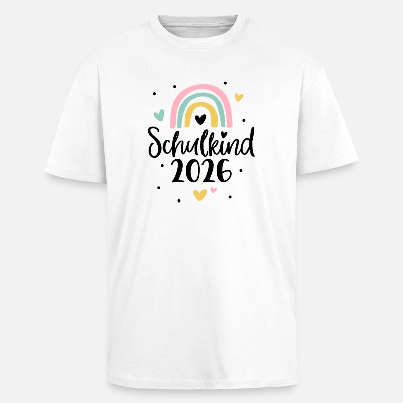 Schulkind 2026 Regenbogen Herz Einschulung - Oversized Heavyweight Unisex T-Shirt - Weiß