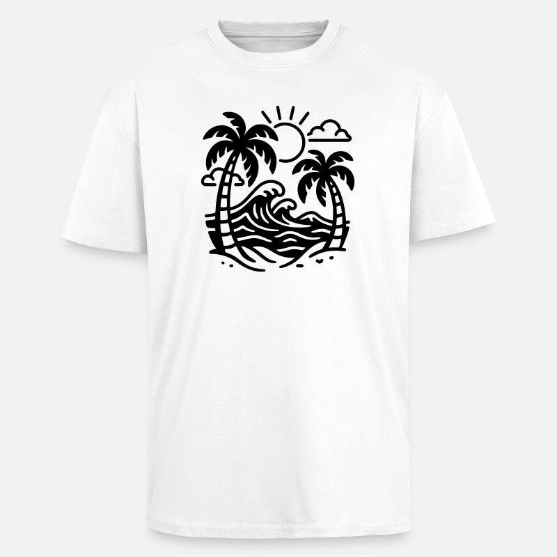 Vacances - T-shirt unisexe oversize épais - blanc