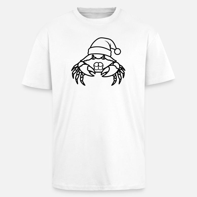 Weihnachtskrabbe Cartoon Illustration - Oversized Heavyweight Unisex T-Shirt - Weiß