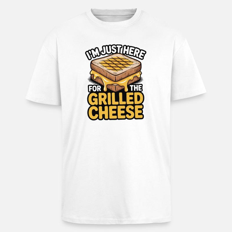 Grilled Cheese Lover - I’m Just Here - Oversized Heavyweight Unisex T-Shirt - Weiß