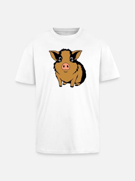 T-shirt cochon d’Inde cadeau - T-shirt unisexe oversize épais - blanc