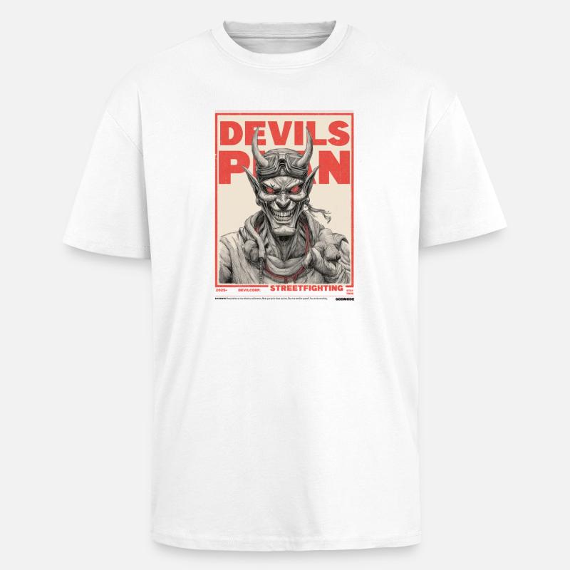 Devils Plan - Oversized Heavyweight Unisex T-Shirt - Weiß