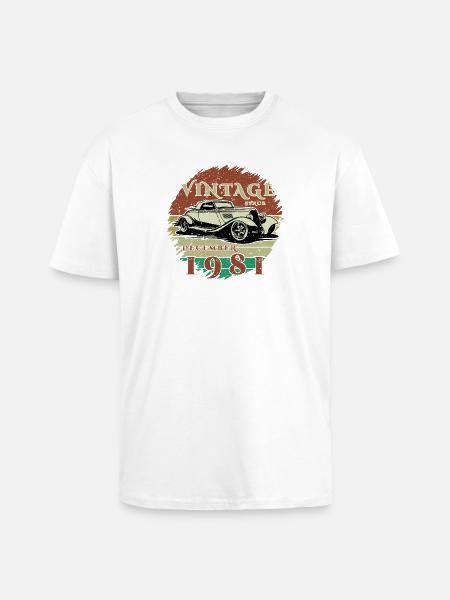 44ème Anniversaire - Classiques - Millésime depuis 12/1981 - T-shirt unisexe oversize épais - blanc