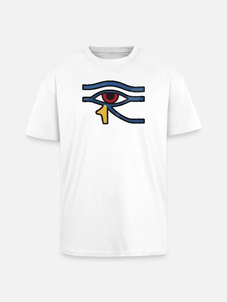 Eye of Horus Blue Line - Unisex Oversized Heavyweight T-shirt - white