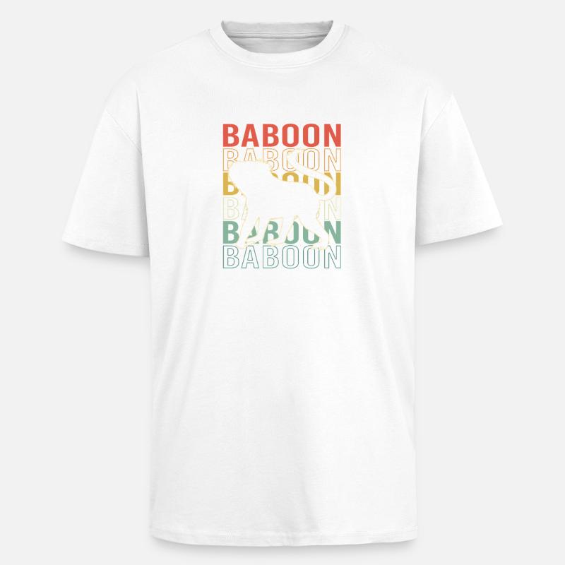 Baboon Pavian Primat Affe Affen - Oversized Heavyweight Unisex T-Shirt - Weiß