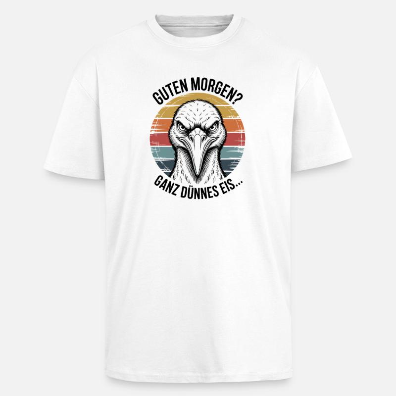 Storch Dünnes Eis Art - Oversized Heavyweight Unisex T-Shirt - Weiß