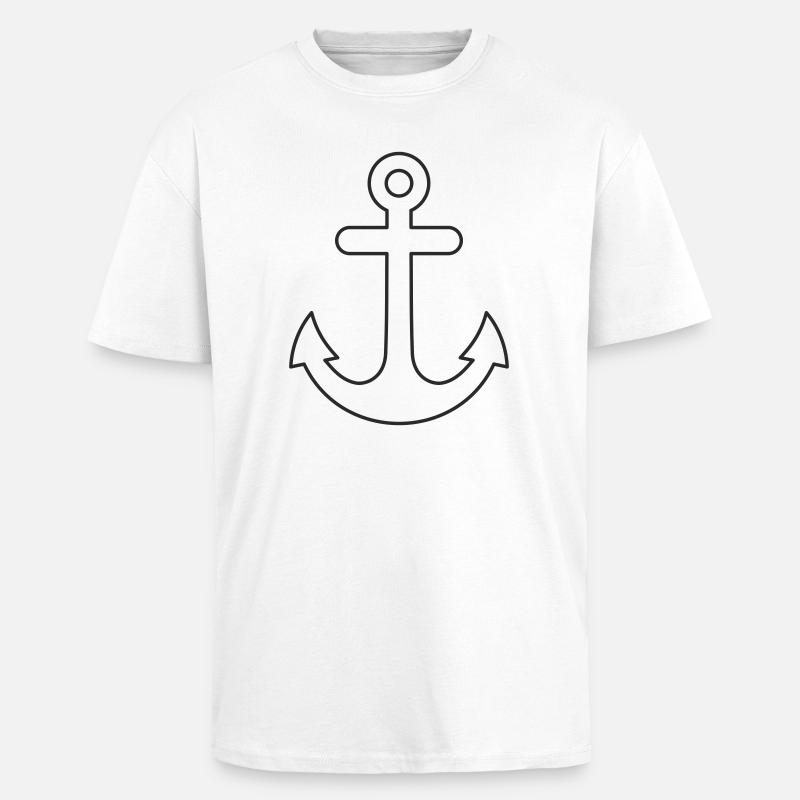 Anker Minimalist Design - Unisex Oversized Heavyweight T-shirt - white