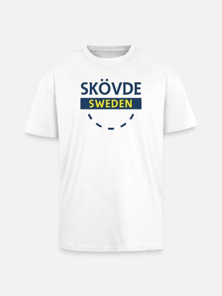 Skövde Sweden Sign Design - T-shirt unisexe oversize épais - blanc