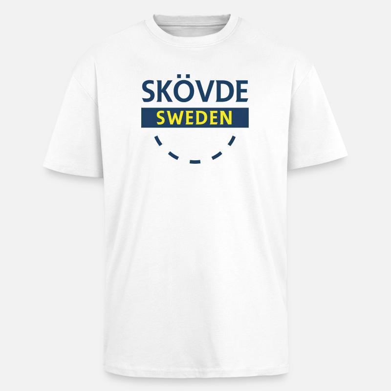 Skövde Schweden Sign Design - Oversized Heavyweight Unisex T-Shirt - Weiß