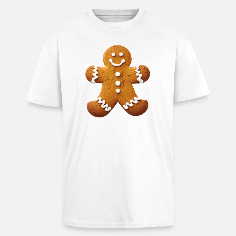 Gingerbread Man Gingerbread Man Gingerbread - Unisex Oversized Heavyweight T-shirt - white