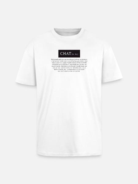 Chat n.m. définition du mot chat - T-shirt unisexe oversize épais - blanc