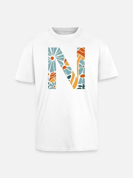 Groovy Letter n Flowers Geschenkidee - Oversized Heavyweight Unisex T-Shirt - Weiß