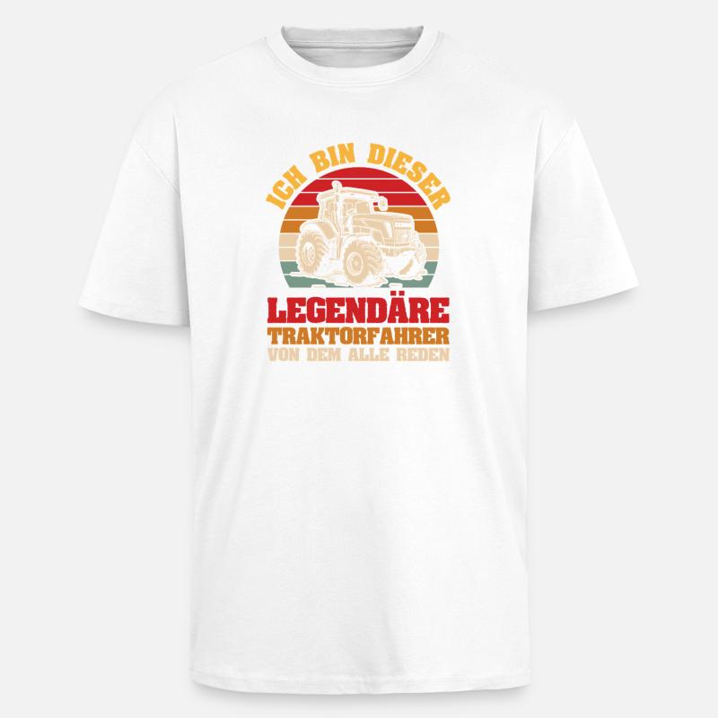Landwirt Bauernhof Farmer Bauer Traktor - Oversized Heavyweight Unisex T-Shirt - Weiß
