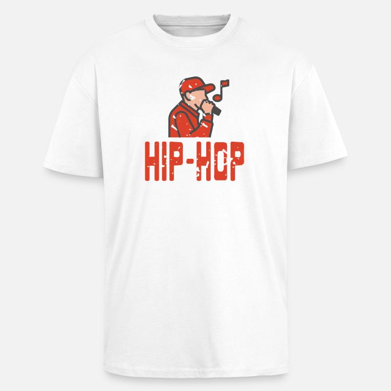 Urban Flow Expression Micro Freestyle - T-shirt unisexe oversize épais - blanc