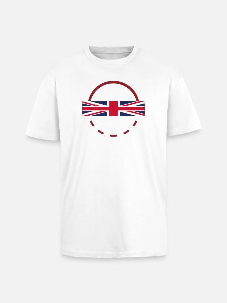 Union Jack Arc Emblem - Unisex Oversized Heavyweight T-shirt - white