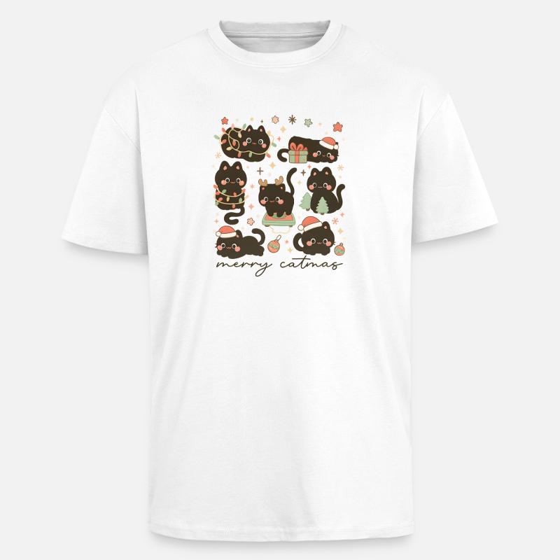 Fröhliche Katzen Kuschelige Katzen, Liebe Kätzchen - Oversized Heavyweight Unisex T-Shirt - Weiß