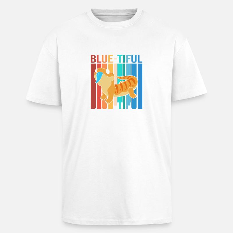 Blau Zunge Eidechse - Oversized Heavyweight Unisex T-Shirt - Weiß