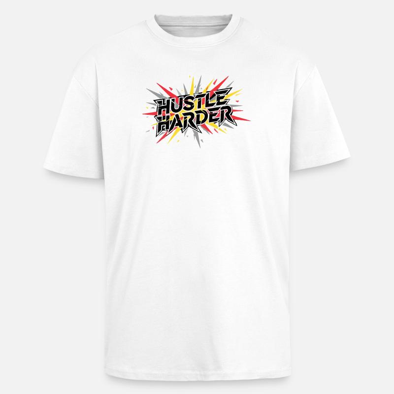 Hustle Graffiti Pulse - T-shirt unisexe oversize épais - blanc
