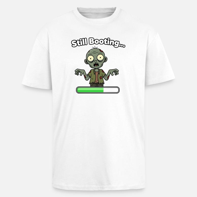 Zombie Still Booting Loading Bar - Unisex Oversized Heavyweight T-shirt - white