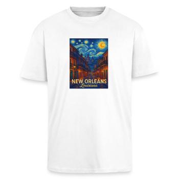 New Orleans Louisiana - Oversized Heavyweight Unisex T-Shirt - Weiß - Vorne - Alina (178cm) & Michal (187cm)