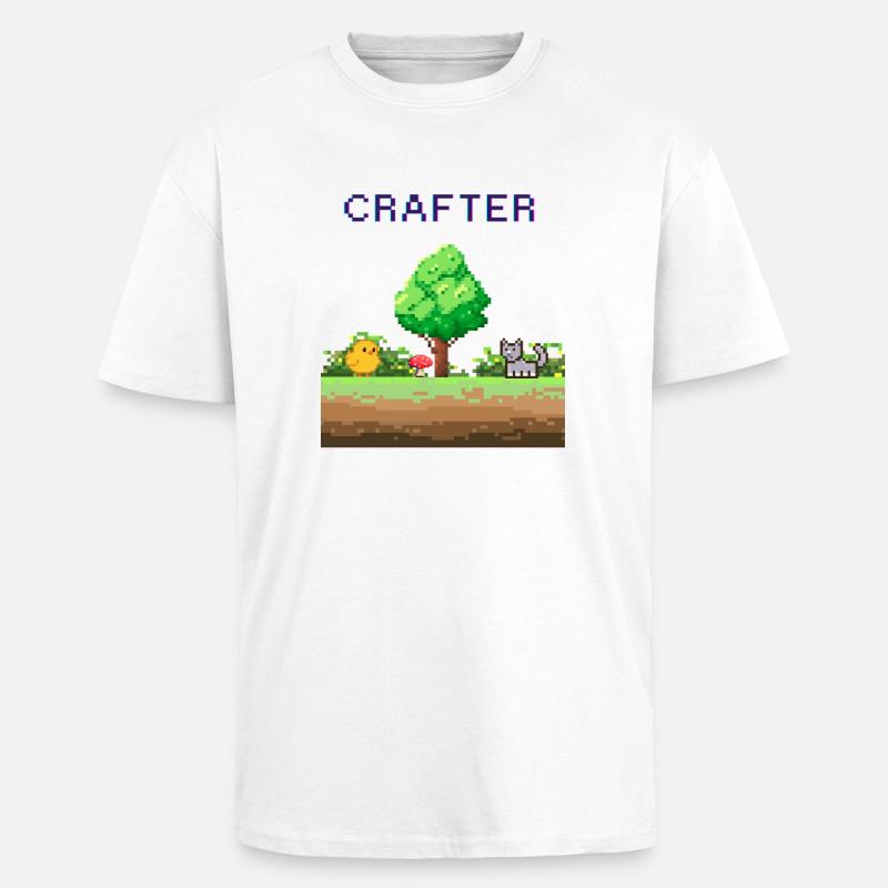 Pixel Crafter Waldabenteuer - Oversized Heavyweight Unisex T-Shirt - Weiß