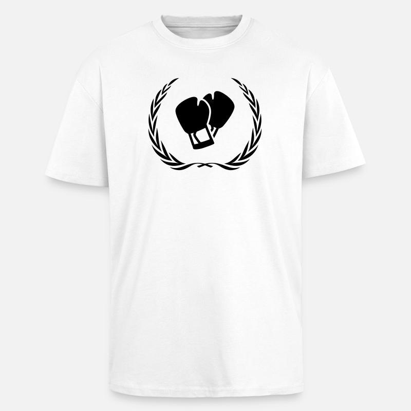 Couronne de gants de boxe - T-shirt unisexe oversize épais - blanc