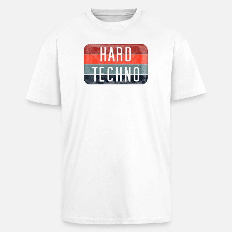 Harte Techno-Streifen - Oversized Heavyweight Unisex T-Shirt - Weiß