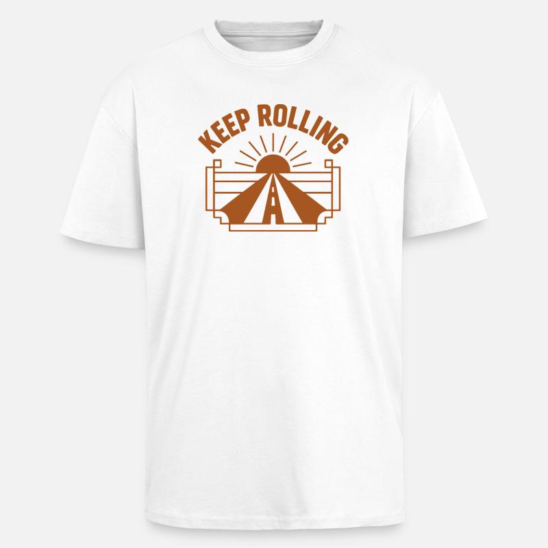 Keep Rolling - Unisex Oversized Heavyweight T-shirt - white