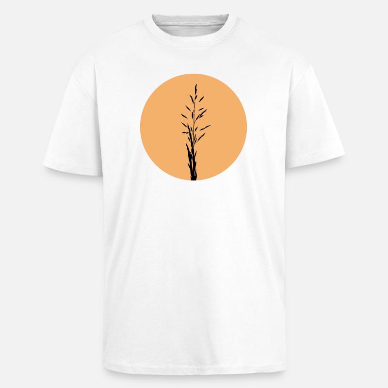 Silhouette im Sunset Circle - Oversized Heavyweight Unisex T-Shirt - Weiß