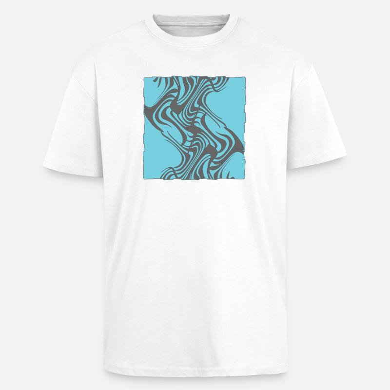 Zebra Pattern Cyan - Unisex Oversized Heavyweight T-shirt - white