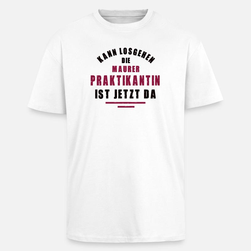 Trainee Bricklayer Internship Masonry - Unisex Oversized Heavyweight T-shirt - white