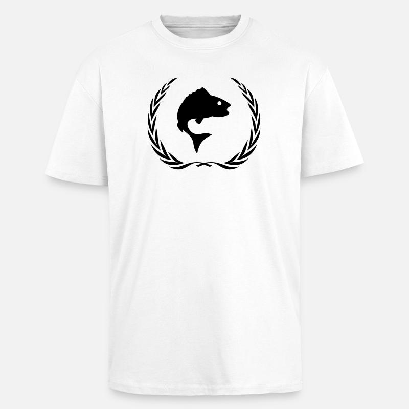 Fisch Symbol Kranz - Oversized Heavyweight Unisex T-Shirt - Weiß