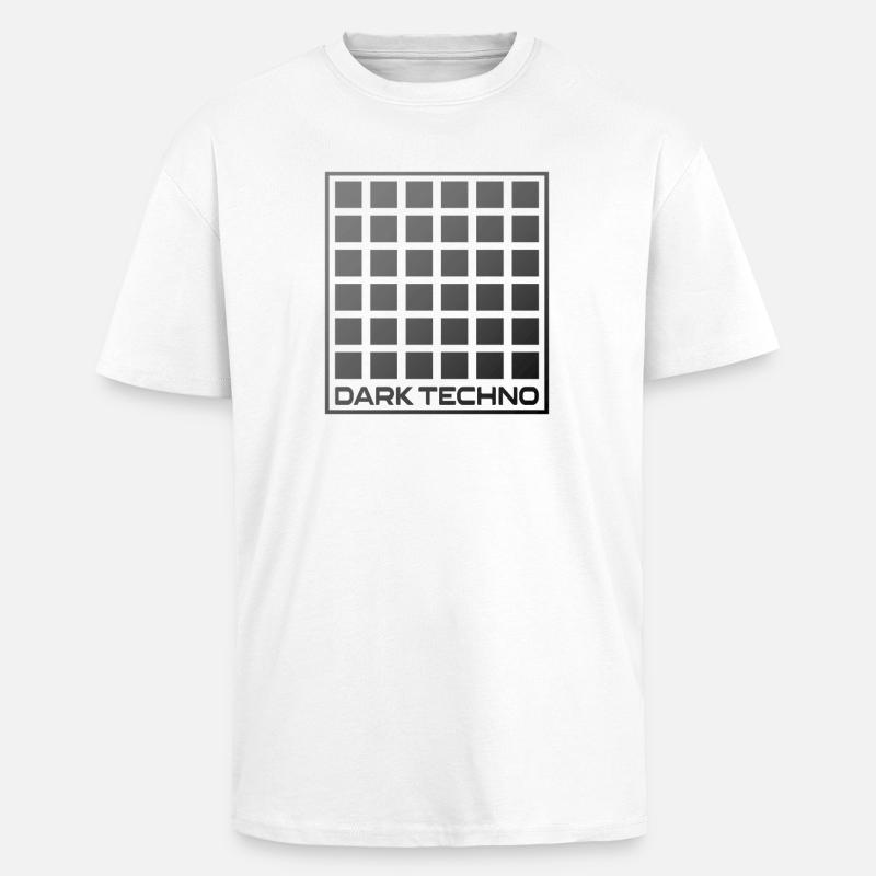 Dunkles Techno-Raster - Oversized Heavyweight Unisex T-Shirt - Weiß