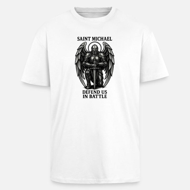 Sankt Michael Ritter des Lichts - Unisex Oversized Heavyweight T-shirt - white