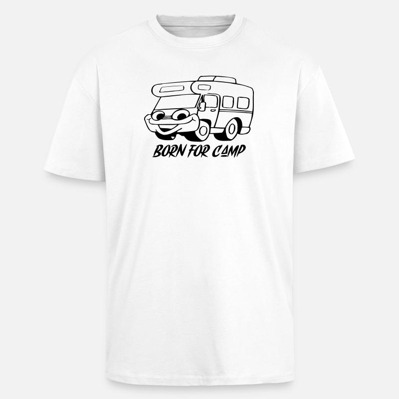 Né pour le camp - T-shirt unisexe oversize épais - blanc
