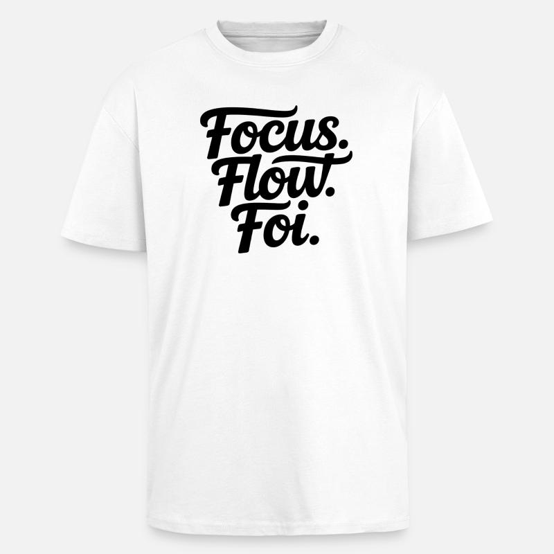 Focus Flow Fly Script - T-shirt unisexe oversize épais - blanc