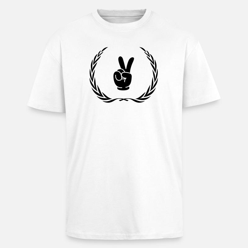 Peace Hand Comic Kranz - Oversized Heavyweight Unisex T-Shirt - Weiß