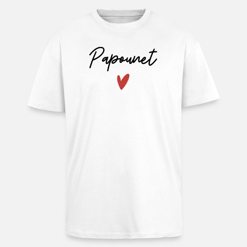 Papa Herz Geschenkidee - Oversized Heavyweight Unisex T-Shirt - Weiß