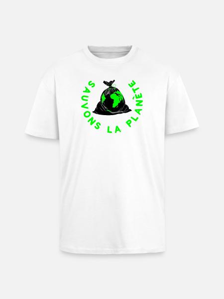 Save the planet - Unisex Oversized Heavyweight T-shirt - white