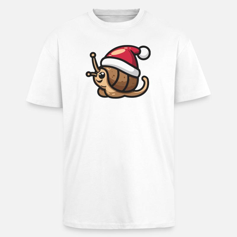 Noël de l’escargot - T-shirt unisexe oversize épais - blanc