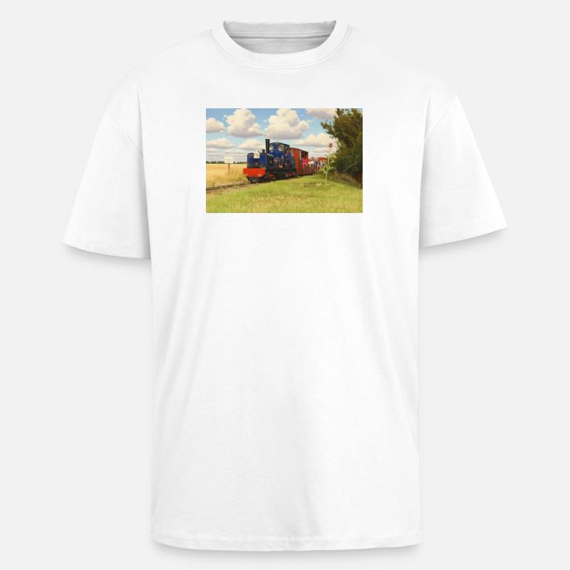 Chemin de fer miniature de campagne - T-shirt unisexe oversize épais - blanc