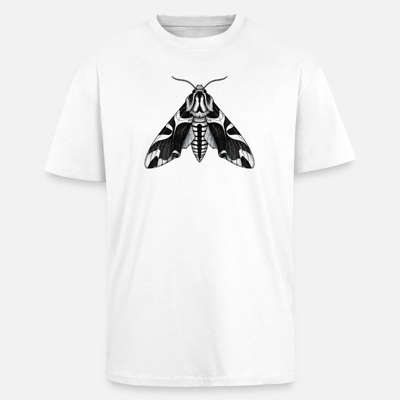 Moth Shadow Pattern Moth Black Moth - Unisex Oversized Heavyweight T-shirt - white